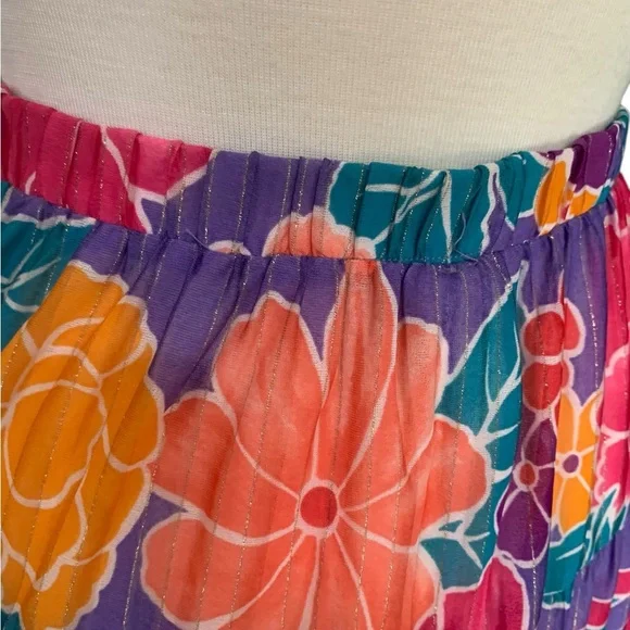 Vintage 70’s sheer floral midi skirt size M - Picture 3 of 5